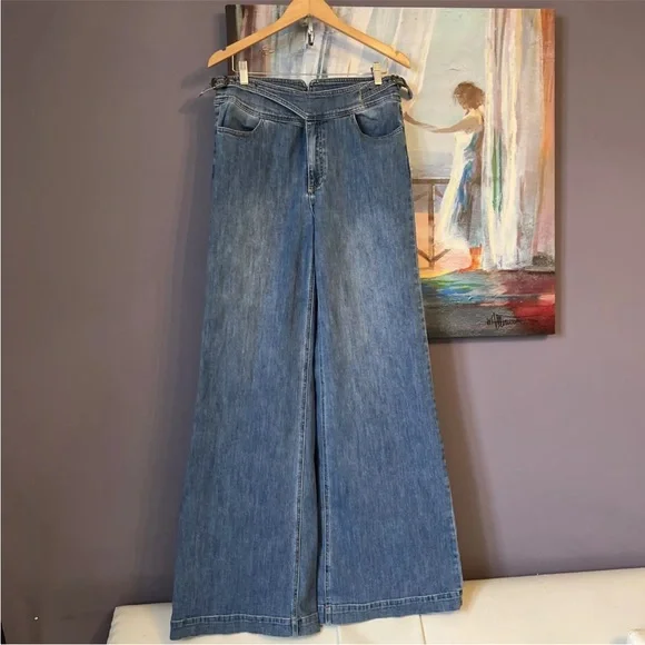 Paige Vintage Sutton Vesper Sz 30 Womens Jeans Wide Long Leg *Rare*💖 - Picture 2 of 16